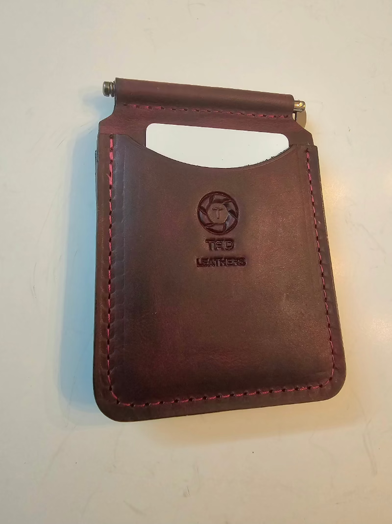 Brown  full-grain Leather Money Clip