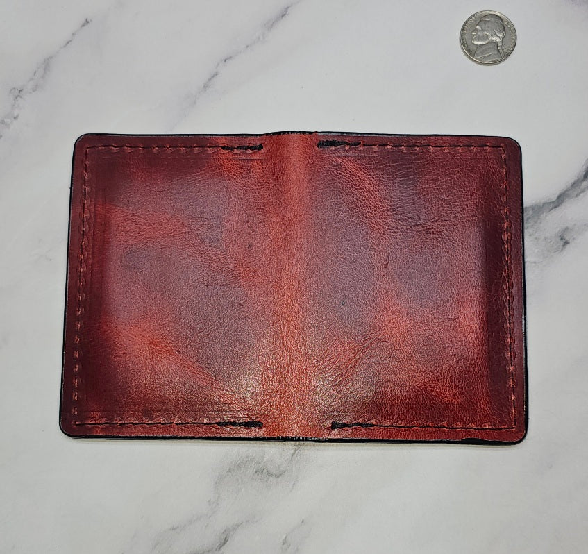 Red Minimalist Wallet - Sleek and Compact Design - Tad Leathers