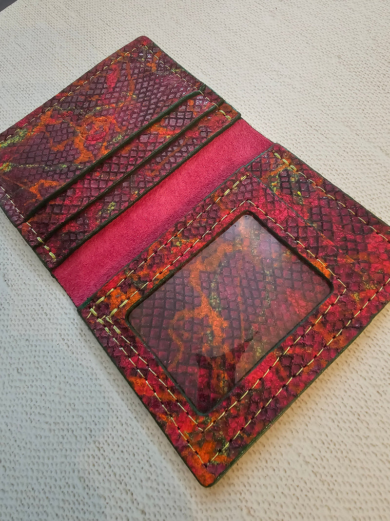 Leather ID Wallet Python Leather Wallet