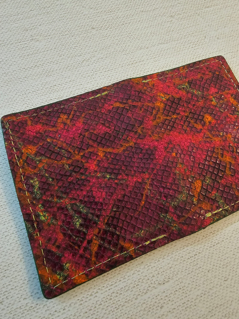 leather Snakeskin ID cardholder handmade cardholder