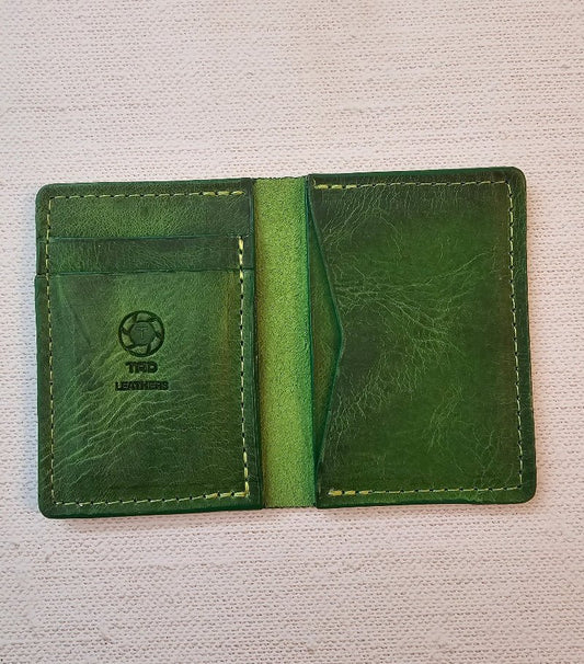 Minimalist Wallet (Vibrant Green) - Tad Leathers