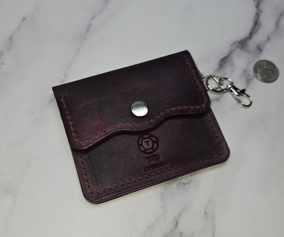 Leather Snap Wallets (Volcano Red) - Tad Leathers