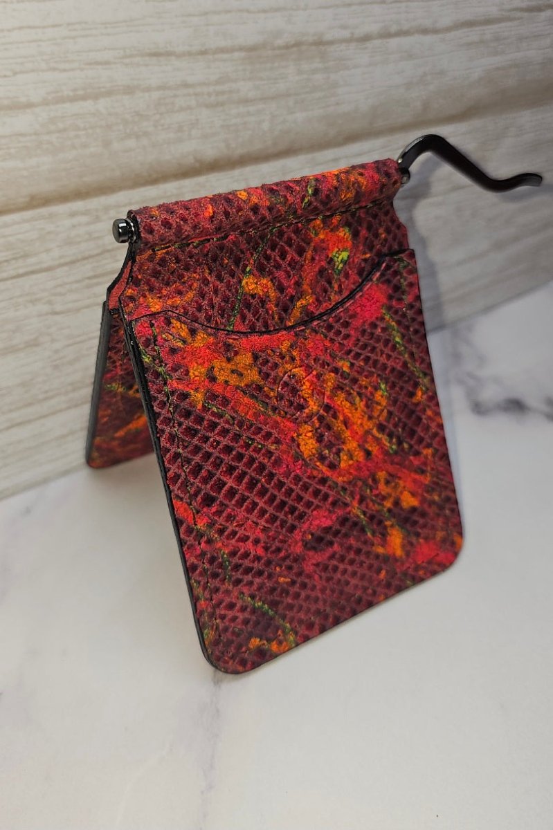Python Red Leather Money Clip - Handcrafted by Tad Leathers - Tad Leathers