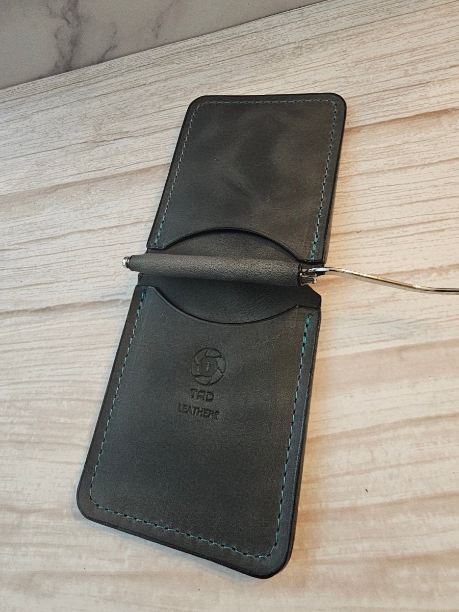 Money Clip - Moss Charcoal - Tad Leathers