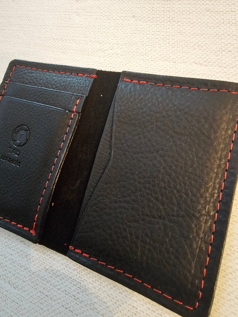 Midnight Ember Minimalist Leather Wallet - Sleek & Stylish - Tad Leathers