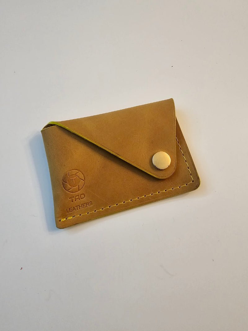 Yellow Snap Cardholder - Stylish Organization on the Go - Tad Leathers