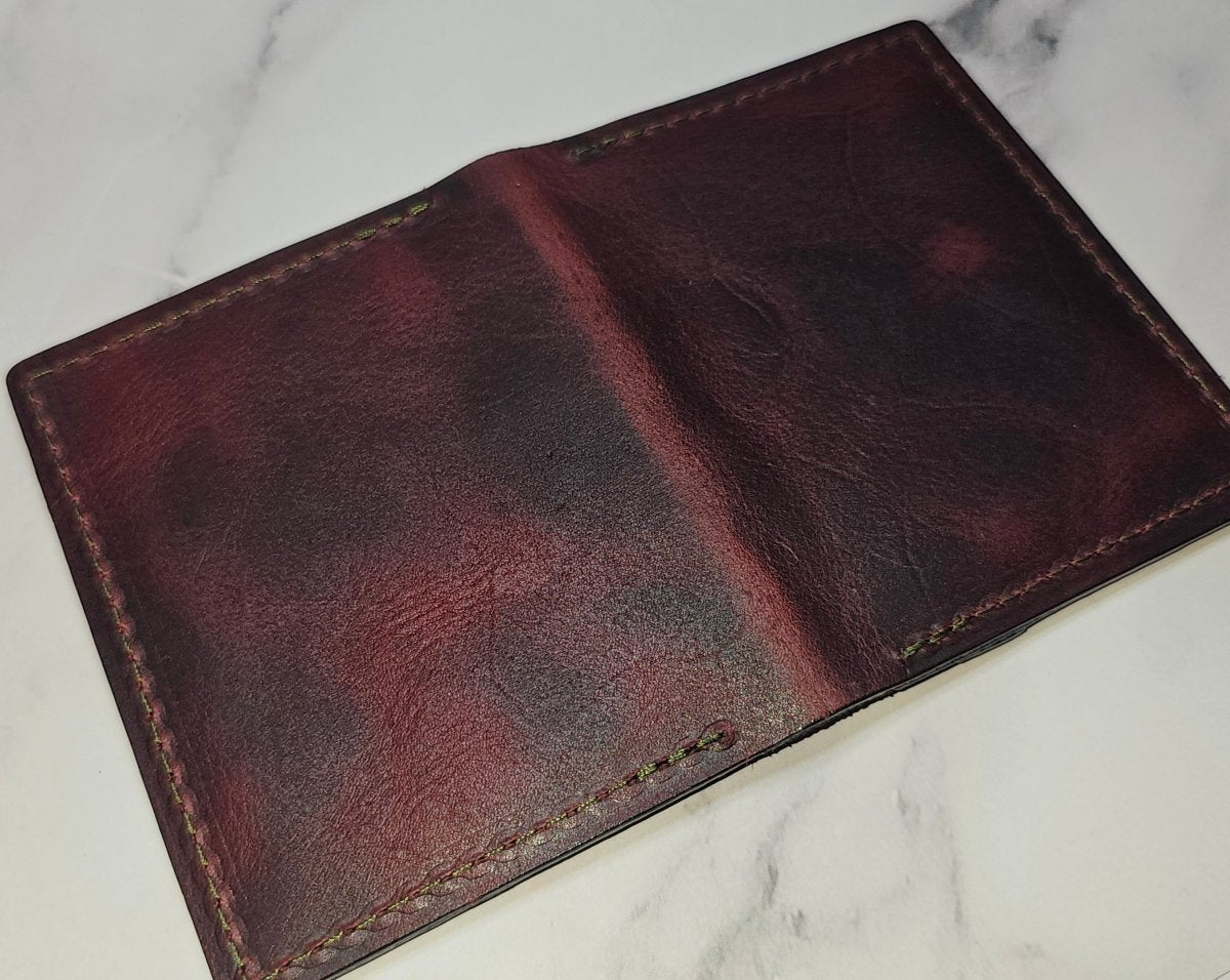 Bourbon Reserve Premium Card Holder - Rich Brown Leather Slim Wallet - Tad Leathers