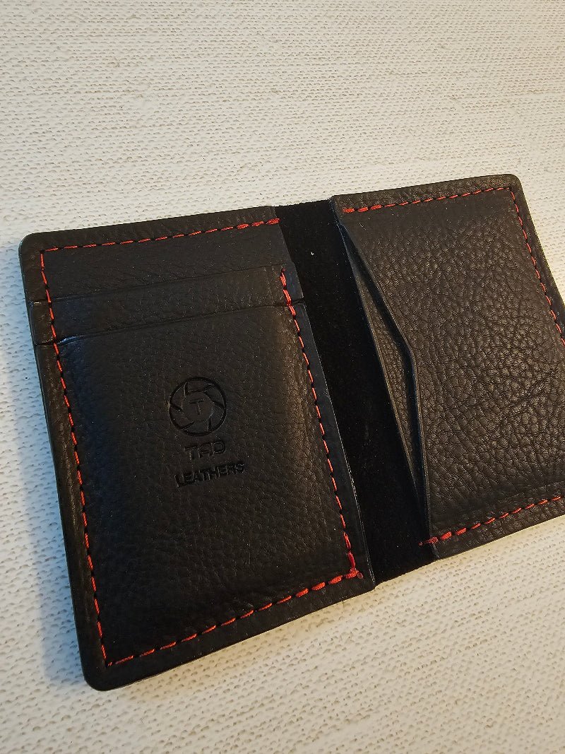 Midnight Ember Minimalist Leather Wallet - Sleek &amp; Stylish - Tad Leathers