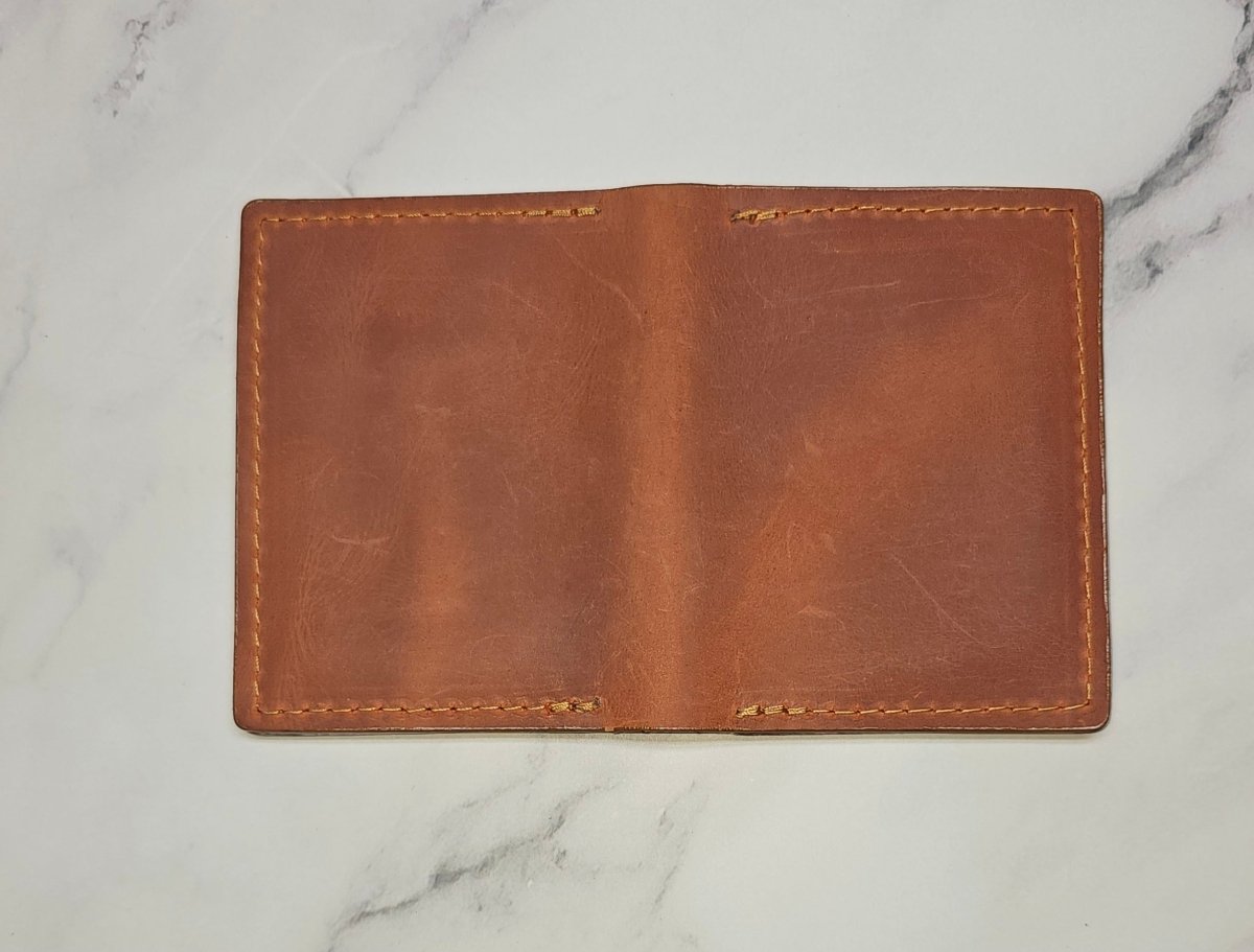 Peach Leather ID Wallet: Compact and Stylish Organization - Tad LeathersBest leather walletCardHolderTad Leathers