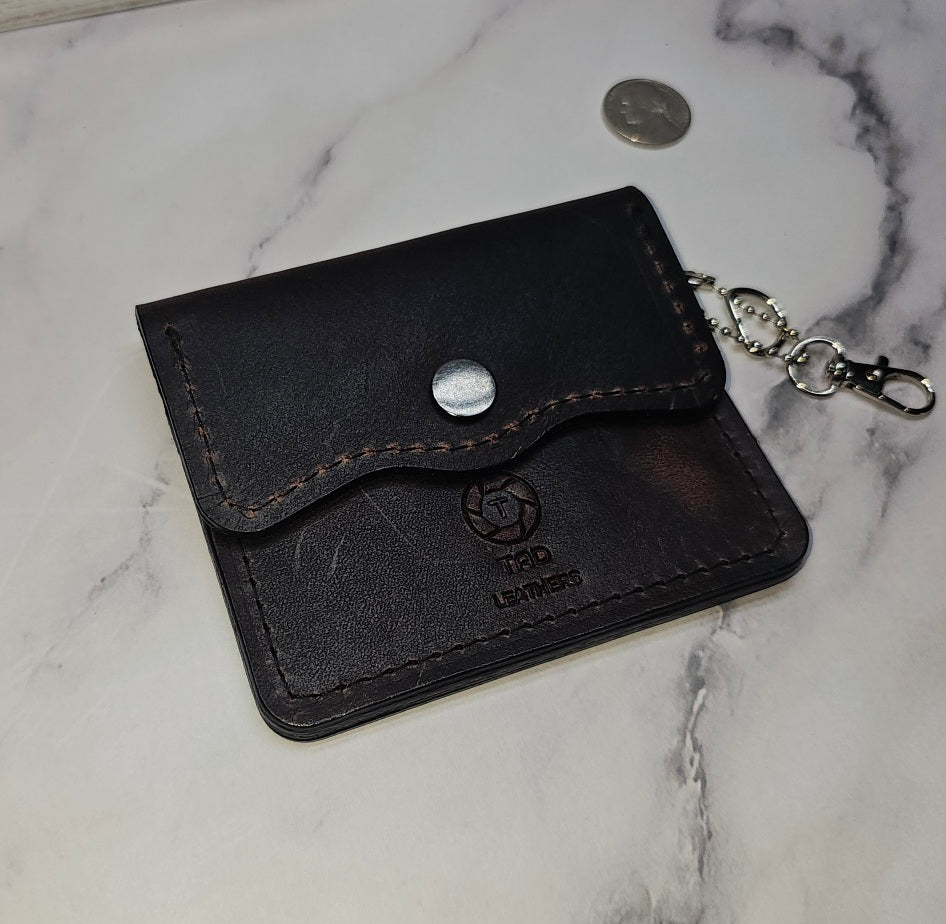 Leather Snap Cardholder (Volcano Brown) - Tad LeathersLeather Snap Cardholder (Volcano Brown)Best leather walletCard holder