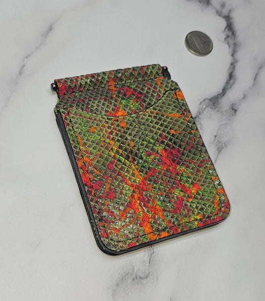 Handcrafted Leather Money Clip - [ Python Green] | Premium Full - Grain Leather | Tad Leathers" - Tad Leathers