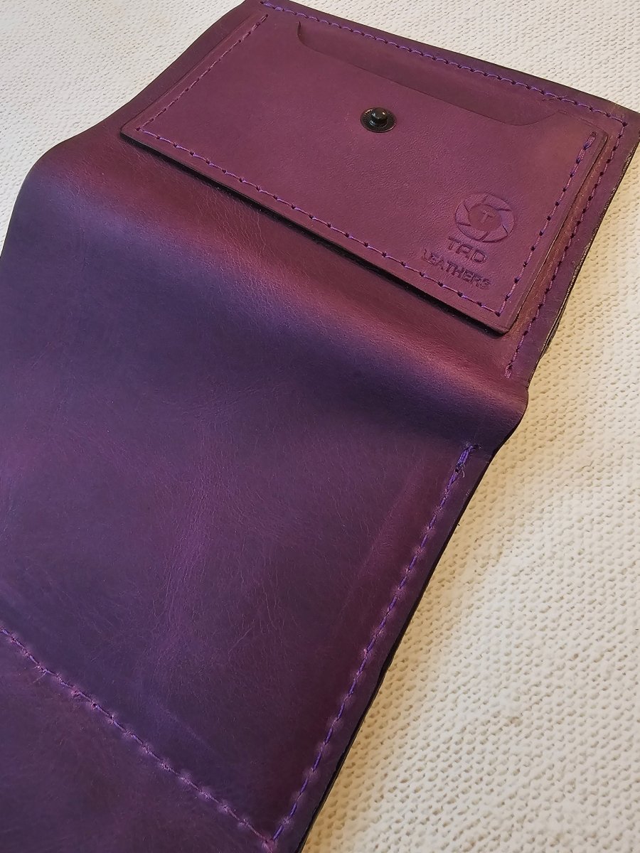 Snap Wallet(Imperial Purple) - Tad Leathers