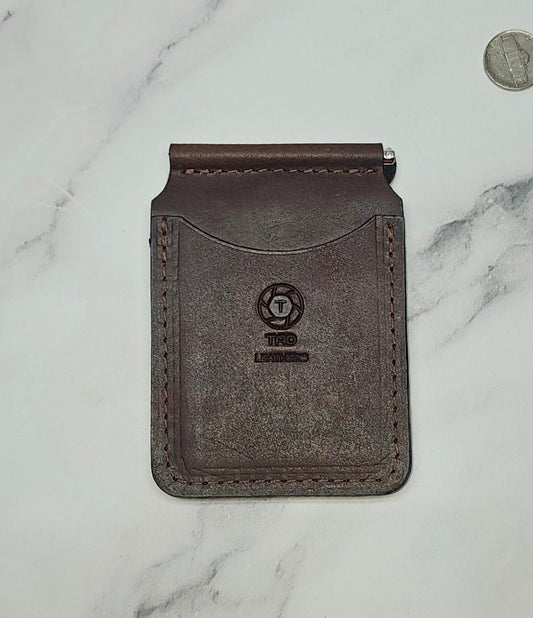 Handcrafted Leather Money Clips - Volcano Brown - Premium Full - grain Leather - Tad Leathers - Tad Leathers