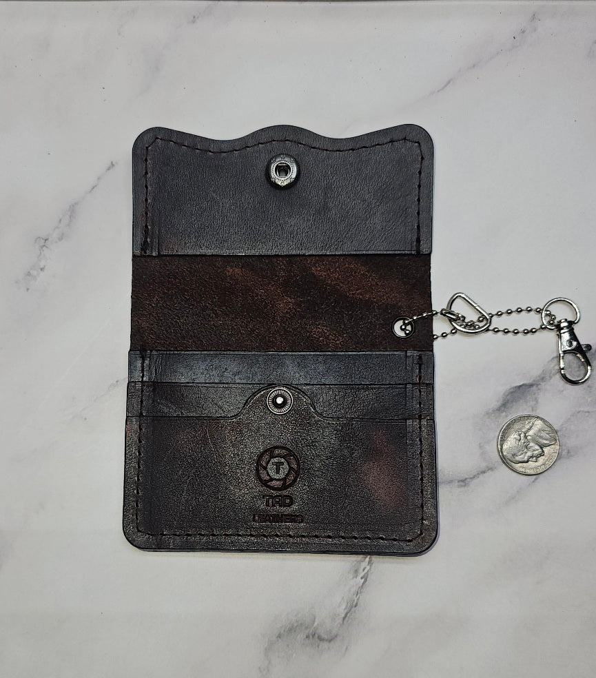 Leather Snap Cardholder (Volcano Brown) - Tad LeathersLeather Snap Cardholder (Volcano Brown)Best leather walletCard holder