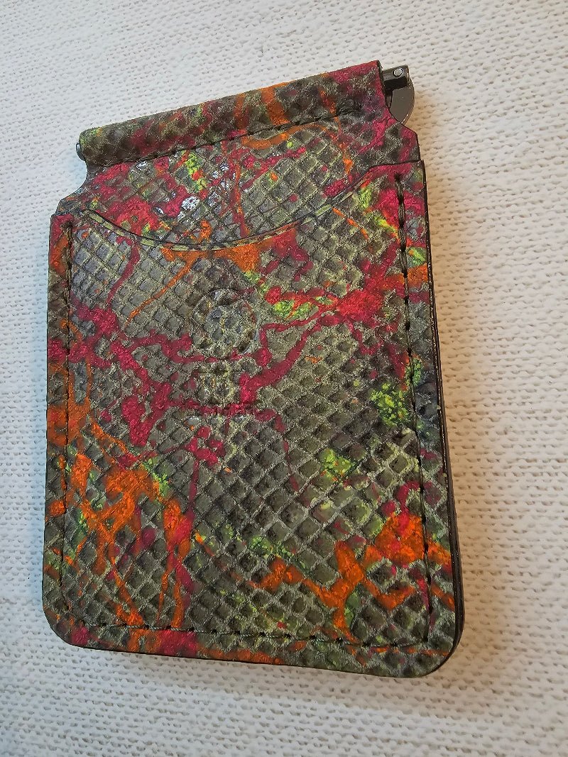 Handcrafted Leather Money Clip - [ Python Green] | Premium Full-Grain Leather | Tad Leathers&quot; - Tad Leathers