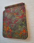 Handcrafted Leather Money Clip - [ Python Green] | Premium Full-Grain Leather | Tad Leathers" - Tad Leathers