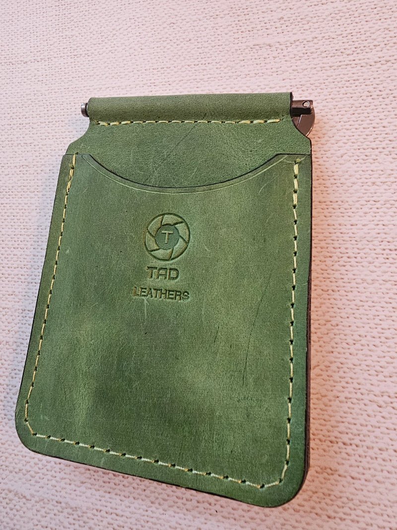 Handcrafted Leather Money Clip - [Vibrant Green] | Premium Full-Grain Leather | Tad Leathers&quot; - Tad Leathers