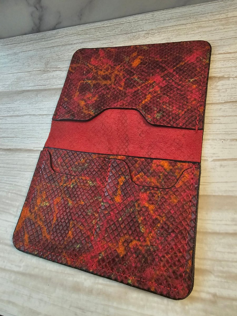 Inferno Coil Python Passport Holder - Tad Leathers