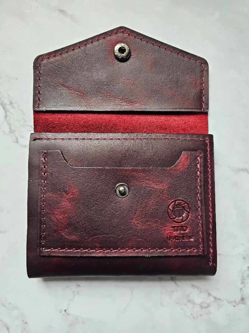 Unisex Snap Wallet (red) - Tad Leathers