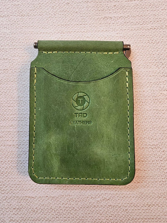 Handcrafted Leather Money Clip - [Vibrant Green] | Premium Full-Grain Leather | Tad Leathers" - Tad Leathers