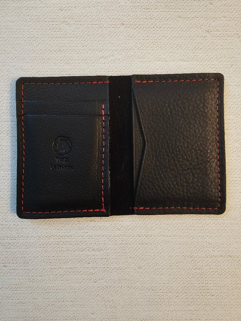 Midnight Ember Minimalist Leather Wallet - Sleek &amp; Stylish - Tad Leathers