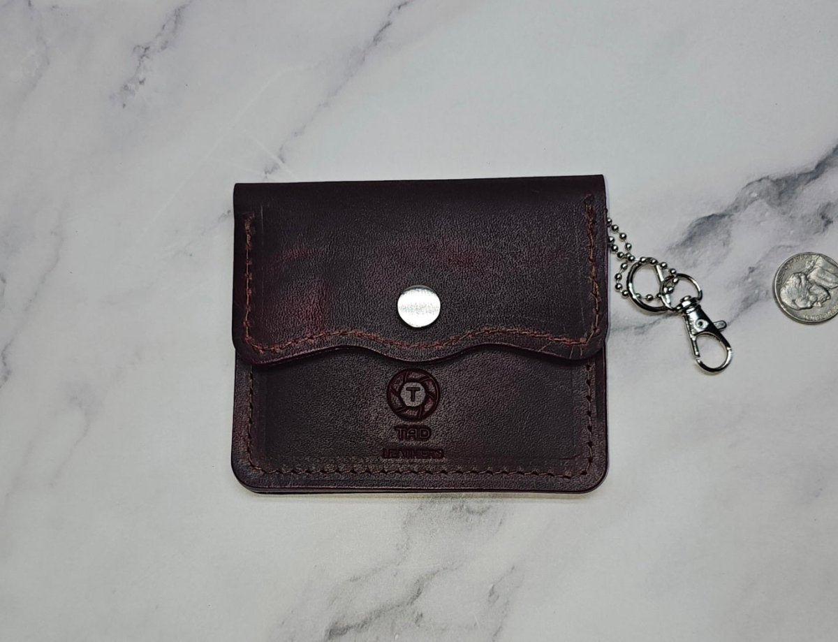 Leather Snap Wallets (Volcano Red) - Tad Leathers