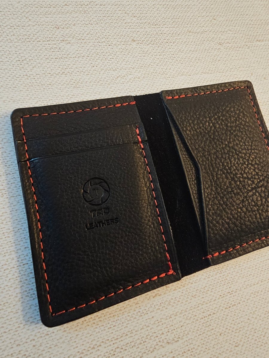 Midnight Ember Minimalist Leather Wallet - Sleek &amp; Stylish - Tad Leathers