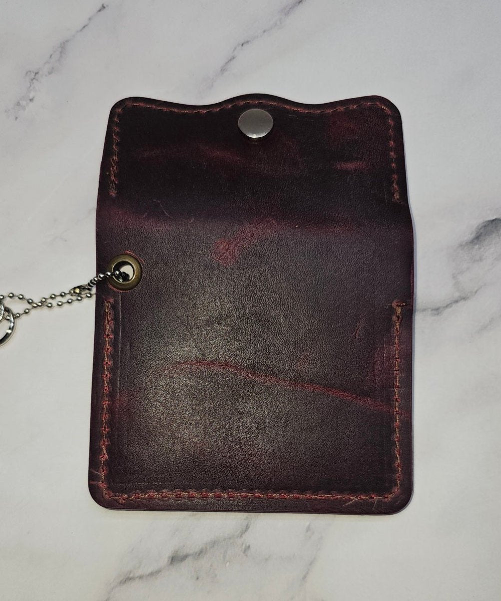 Leather Snap Wallets (Volcano Red) - Tad Leathers