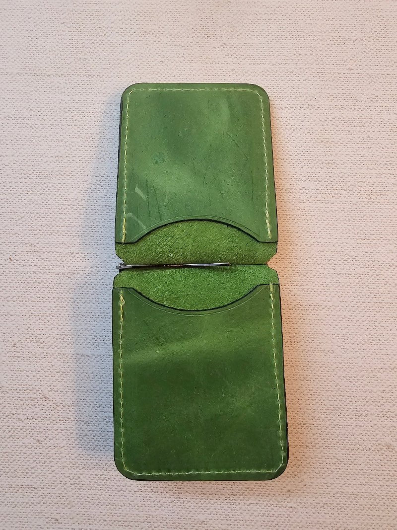 Handcrafted Leather Money Clip - [Vibrant Green] | Premium Full-Grain Leather | Tad Leathers&quot; - Tad Leathers