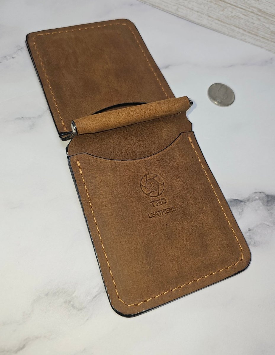Handcrafted Leather Money Clip - [Rustic Brown] | Premium Full - Grain Leather | Tad Leathers" - Tad Leathers