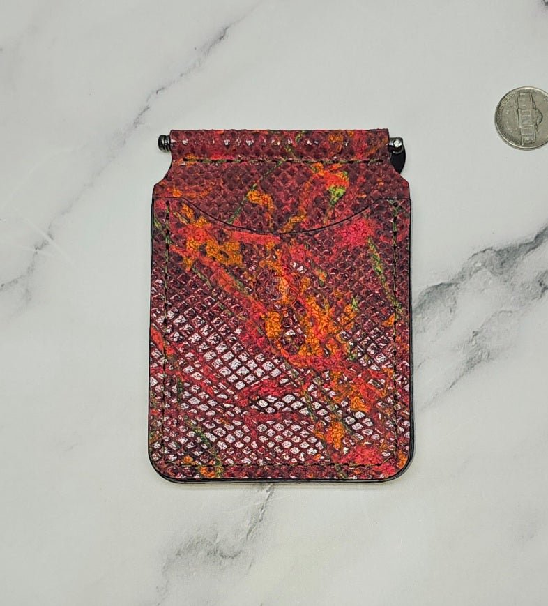 Python Red Leather Money Clip - Handcrafted by Tad Leathers - Tad Leathers