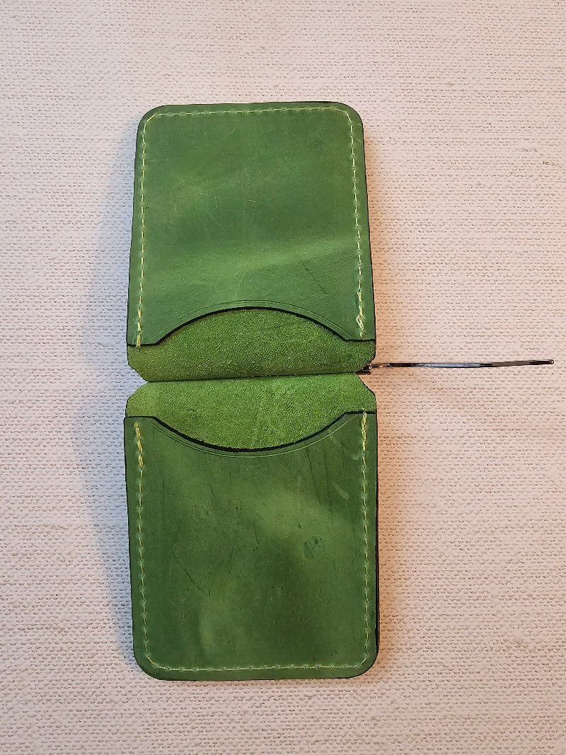 Handcrafted Leather Money Clip - [Vibrant Green] | Premium Full-Grain Leather | Tad Leathers&quot; - Tad Leathers