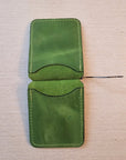 Handcrafted Leather Money Clip - [Vibrant Green] | Premium Full-Grain Leather | Tad Leathers" - Tad Leathers