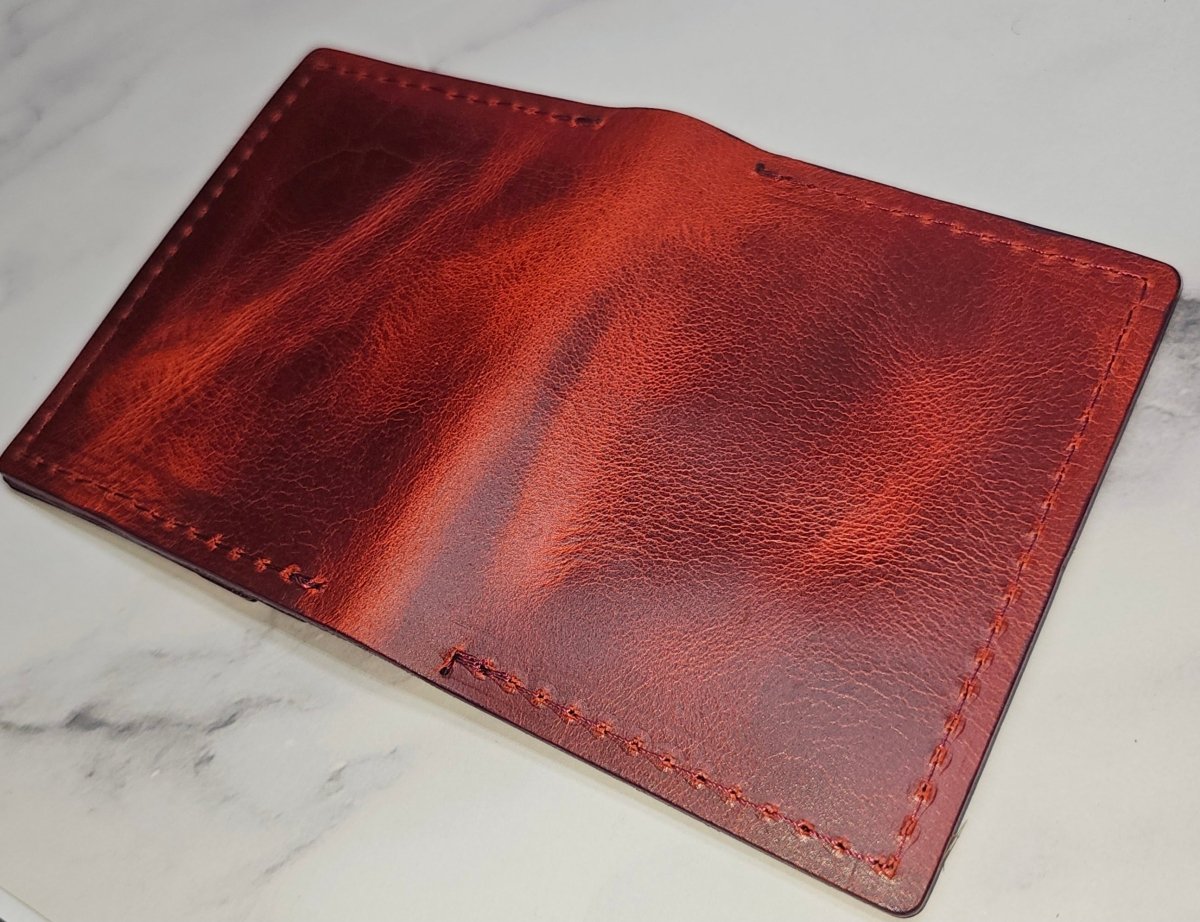 Red Leather ID Wallet - Tad LeathersBest leather walletCardHolderExotic leather