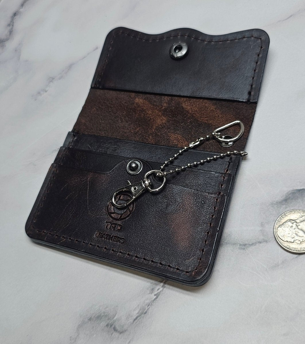 Leather Snap Cardholder (Volcano Brown) - Tad LeathersLeather Snap Cardholder (Volcano Brown)Best leather walletCard holder