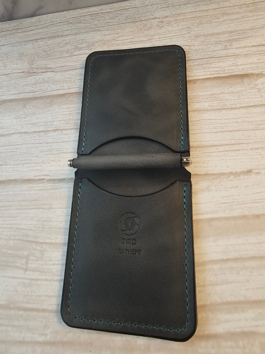 Money Clip - Moss Charcoal - Tad Leathers