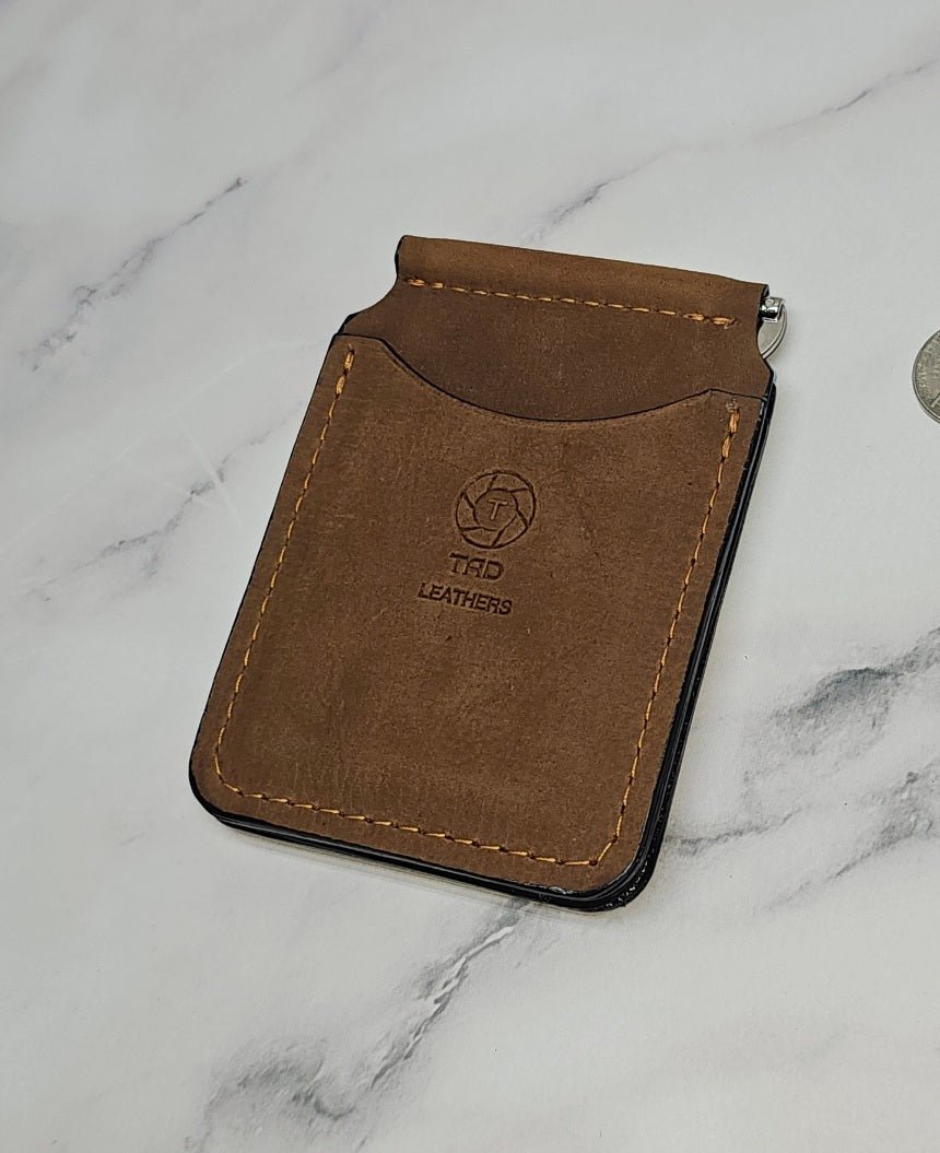 Handcrafted Leather Money Clip - [Rustic Brown] | Premium Full - Grain Leather | Tad Leathers" - Tad Leathers