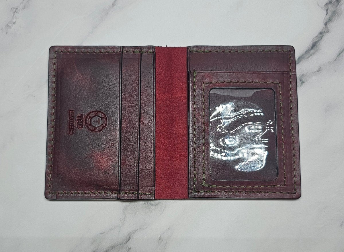 Bourbon Reserve Premium Card Holder - Rich Brown Leather Slim Wallet - Tad Leathers