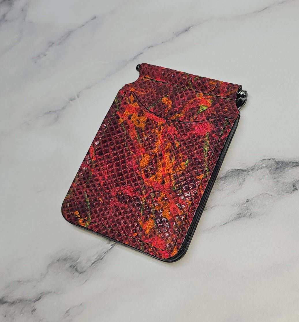 Python Red Leather Money Clip - Handcrafted by Tad Leathers - Tad Leathers