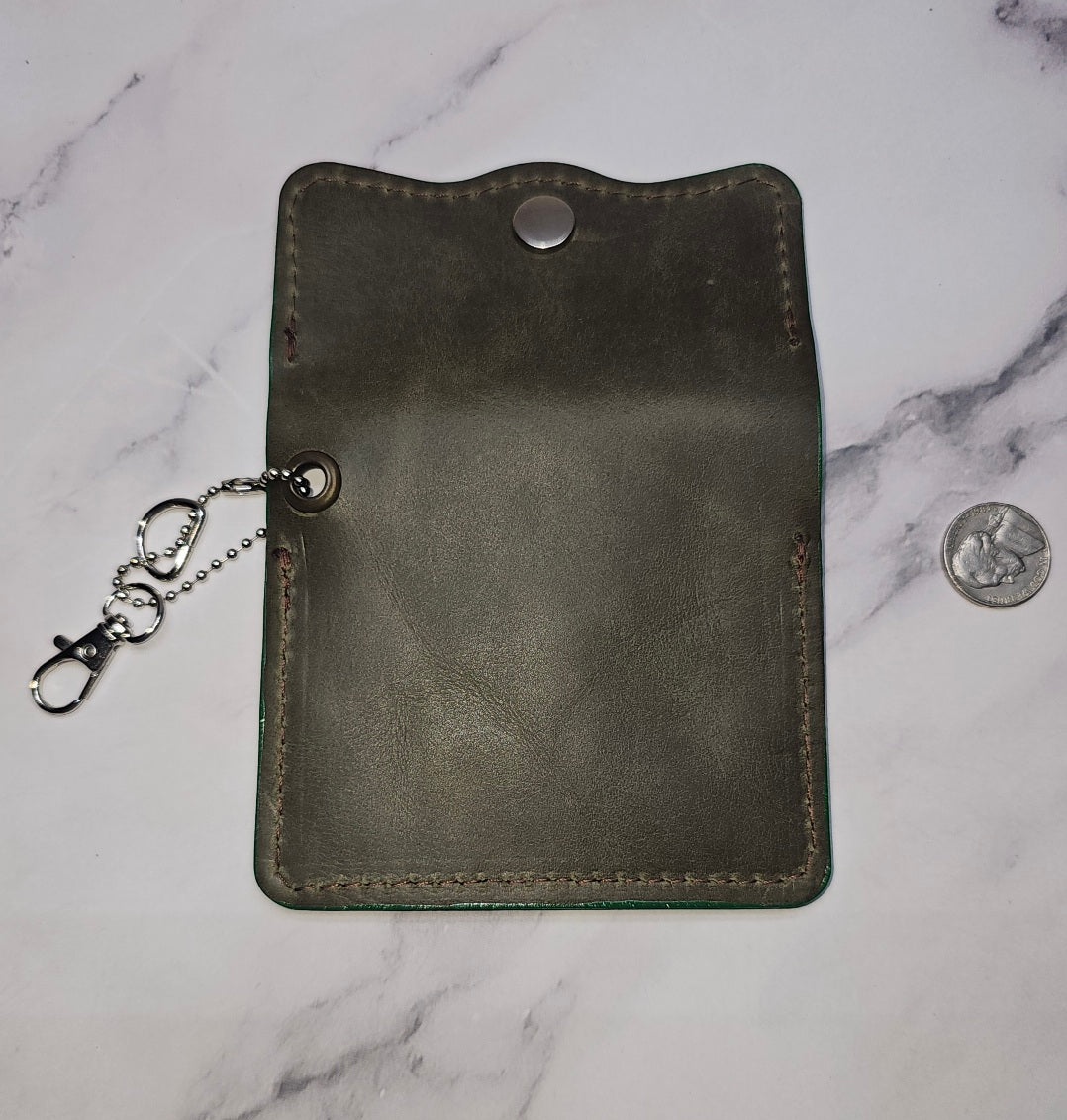 Leather Snap Wallet(Army Green) - Tad Leathers