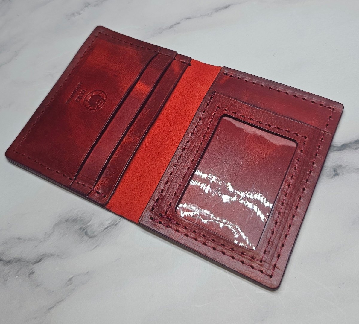 Red Leather ID Wallet - Tad LeathersBest leather walletCardHolderExotic leather