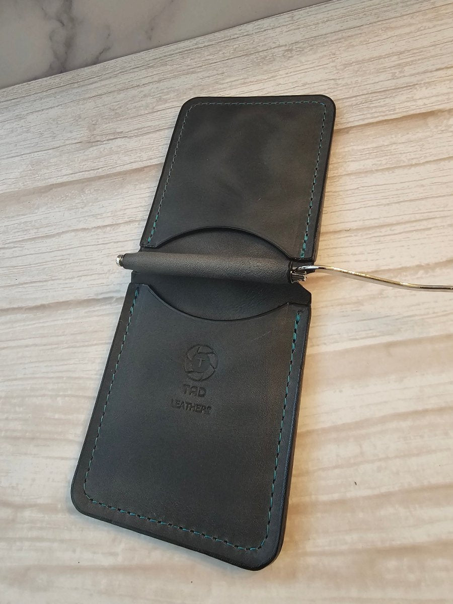 Money Clip - Moss Charcoal - Tad Leathers