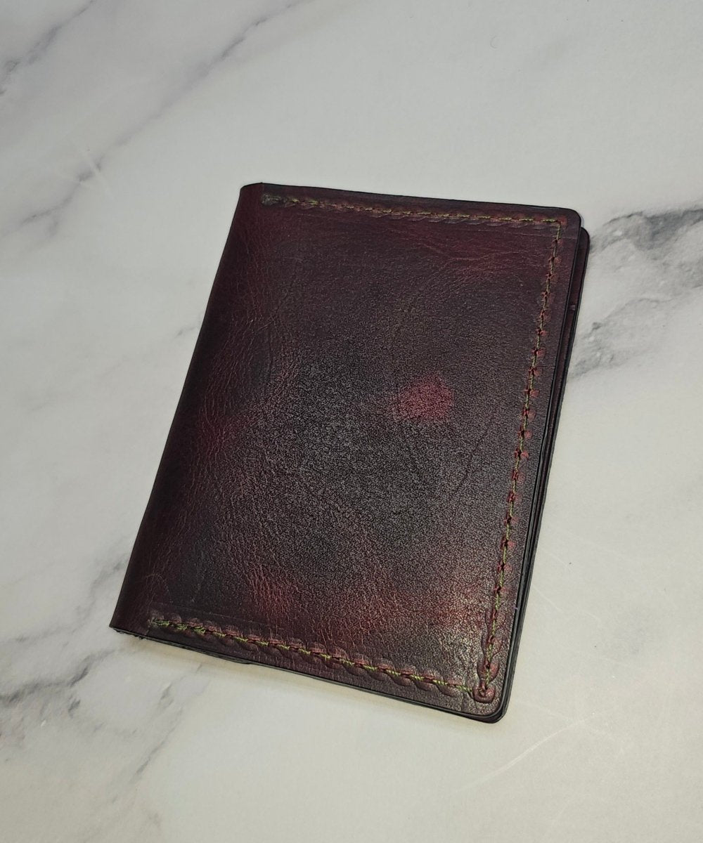 Bourbon Reserve Premium Card Holder - Rich Brown Leather Slim Wallet - Tad Leathers