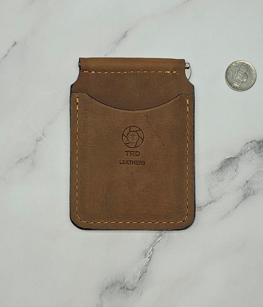 Handcrafted Leather Money Clip - [Rustic Brown] | Premium Full - Grain Leather | Tad Leathers" - Tad Leathers