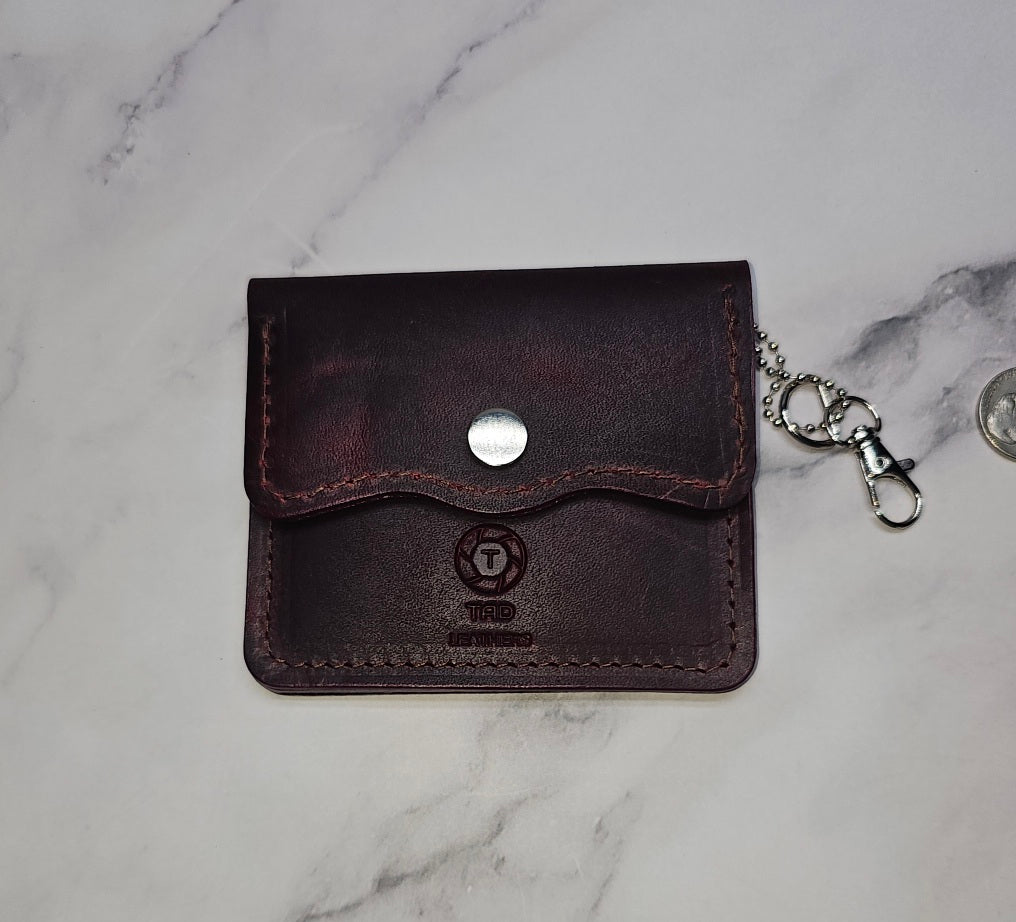 Leather Snap Wallets (Volcano Red) - Tad Leathers