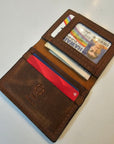 Volcano Brown Textured Card Wallet - Handcrafted Leather ID Holder - Tad Leathers