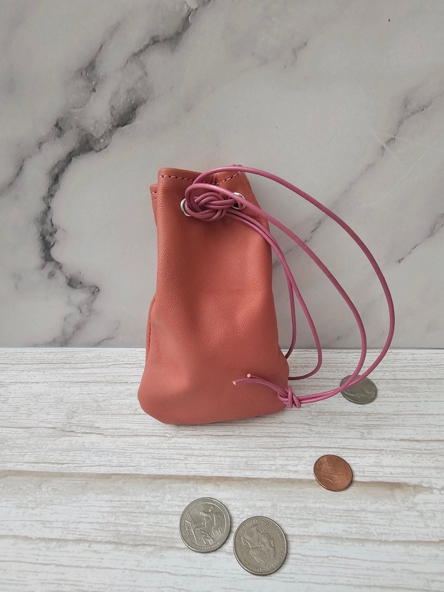 Drawstring Pouch – Saddle Tan - Tad Leathers