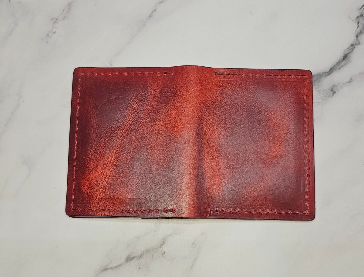 Red Leather ID Wallet - Tad LeathersBest leather walletCardHolderExotic leather