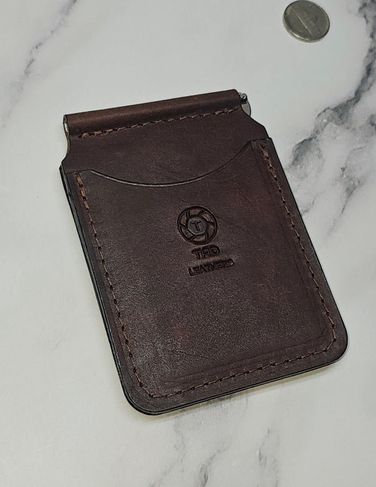 Handcrafted Leather Money Clips - Volcano Brown - Premium Full - grain Leather - Tad Leathers - Tad Leathers