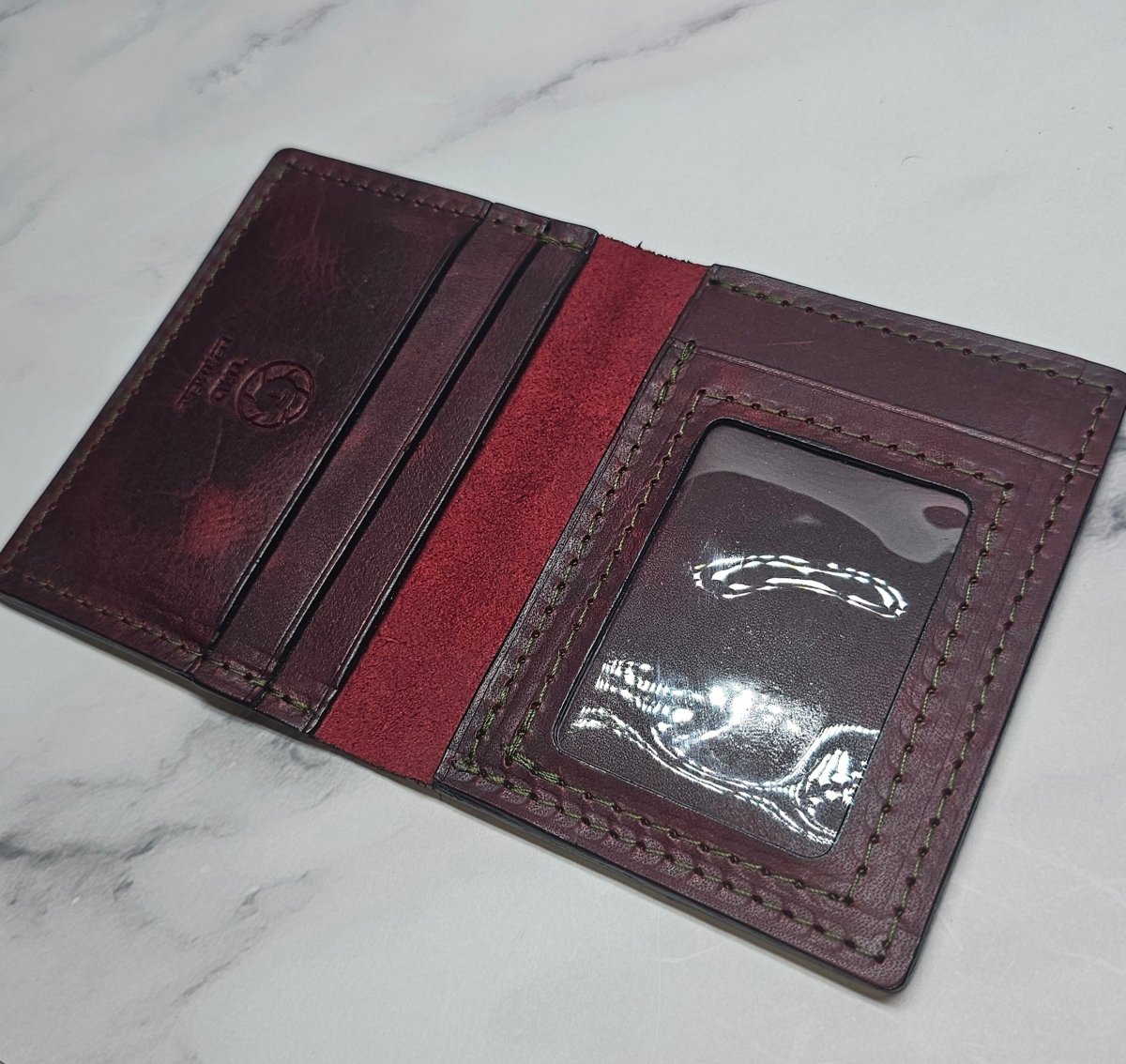 Bourbon Reserve Premium Card Holder - Rich Brown Leather Slim Wallet - Tad Leathers